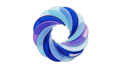 Abstract Swirling Blue and Purple Geometric Shape