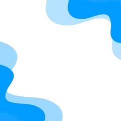 Abstract blue liquid wave corner border. Modern fluid blue frame with copy space