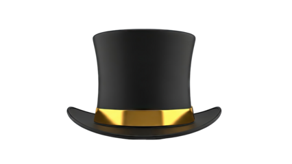 Black Top Hat with Gold Band