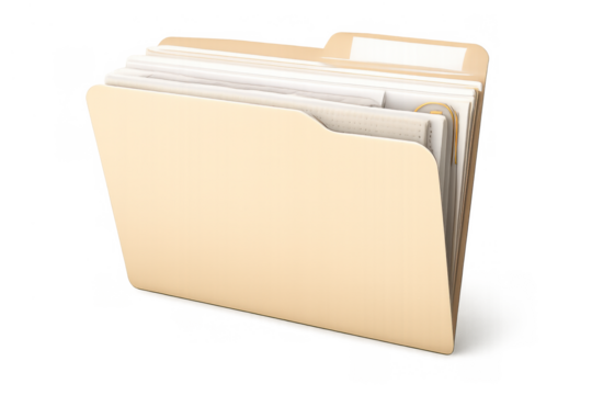 File folder with important documents and papers inside, representing organization, data management, business archives - Powered by Adobe