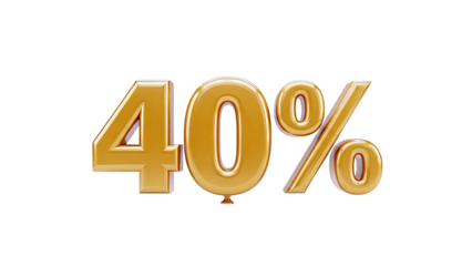 Golden 40% Discount Symbol