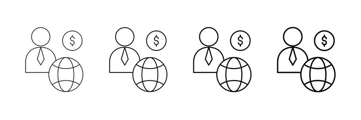 Nonprofit Board Icons Vector Set In Different Stroke Line Style