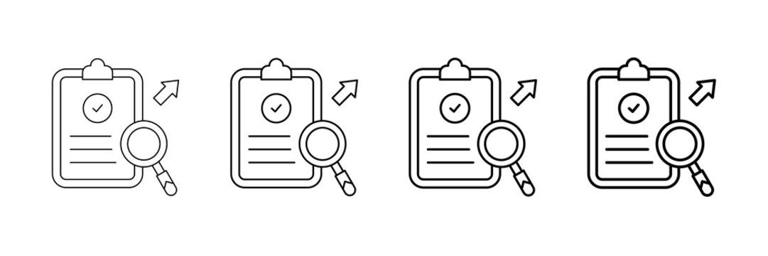 External Audit Icons Vector Set In Different Stroke Line Style