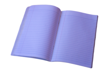 Notebook with lined pages isolated on white background. Perfect for education, office, and stationery themes.