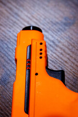 The tip of an orange butane torch