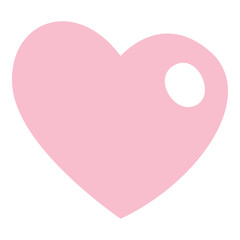 Glossy pink heart illustration with small highlight detail, cute minimal style perfect for love icons, stickers, apps, and romantic designs.
