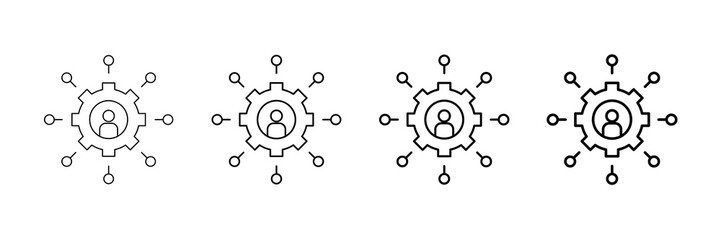 Obraz premium Service Hub Icons Vector Set In Different Stroke Line Style