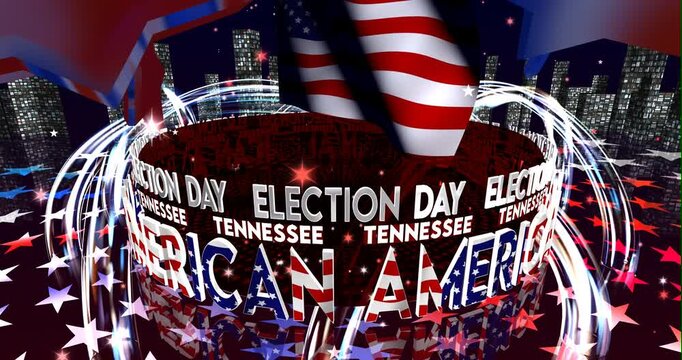 Election Day in Tennessee &ndash; American Voting, Democracy and Patriotic Background Video
