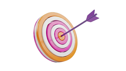 Arrow hitting bullseye on target