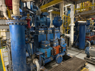 A triplex mud pump used in a drilling rig to circulate drilling fluid for oil and gas well drilling...