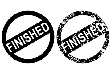 High-Quality Vector Finished Rubber Stamp Design, Featuring Clean Bold Text, Ideal for Official Document Approval or Project Closure and Task Finalization