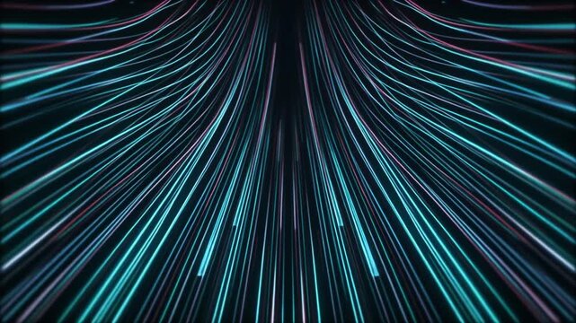 Dynamic Light Trails Through a Neon Tunnel.