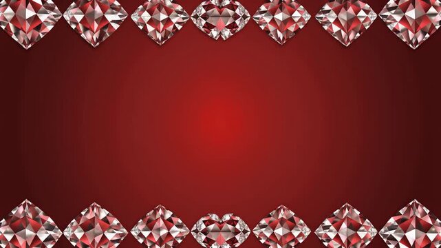 Dynamic red background with diamond border video montage.