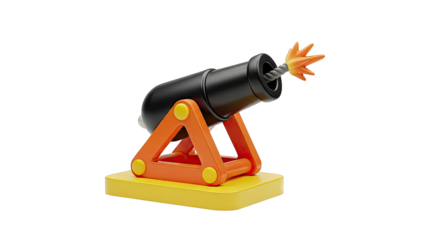 Cartoon Cannon with Lit Fuse