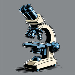 detailed and natural vector image of a microscope