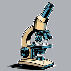 detailed and natural vector image of a microscope