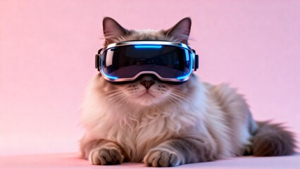 Cat Wearing Virtual Reality Glasses