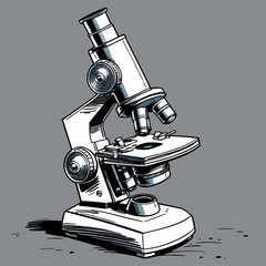 detailed and natural vector image of a microscope