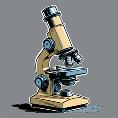detailed and natural vector image of a microscope