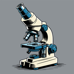 detailed and natural vector image of a microscope