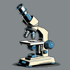 detailed and natural vector image of a microscope