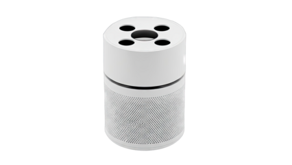 Modern White Cylindrical Air Purifier with Perforated Body