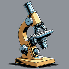 detailed and natural vector image of a microscope