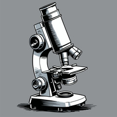 detailed and natural vector image of a microscope