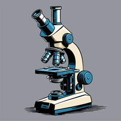 detailed and natural vector image of a microscope
