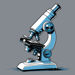 detailed and natural vector image of a microscope
