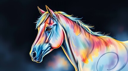 colorful horse head