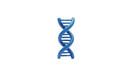 Blue 3D DNA Helix Model