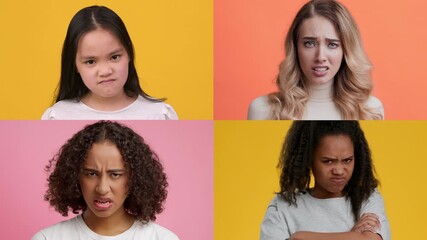 A compelling collage showcases diverse individuals displaying anger. Each face tells a unique story, highlighting the richness of human feelings across cultures.
