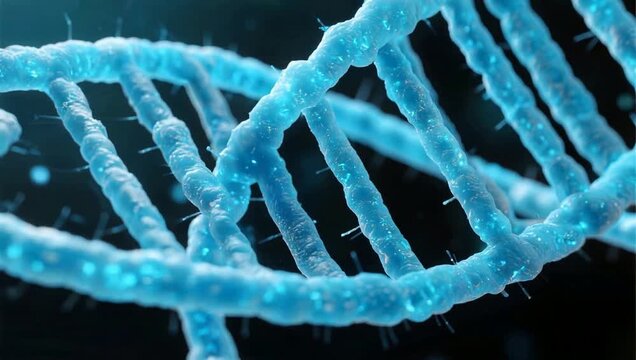 Blue DNA double helix structure