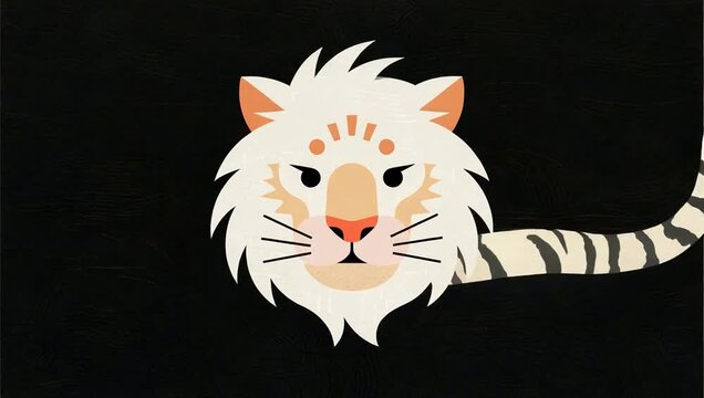 Illustration of a stylized tiger face