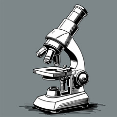 detailed and natural vector image of a microscope