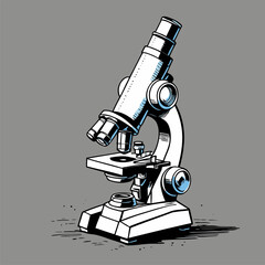 detailed and natural vector image of a microscope