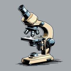 detailed and natural vector image of a microscope