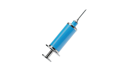 Blue Syringe with Metallic Accents