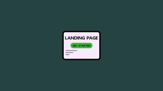 Landing page button with text and dark background web design website