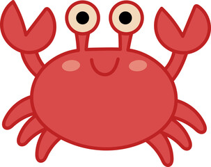 Cute Red Crab Cartoon Character