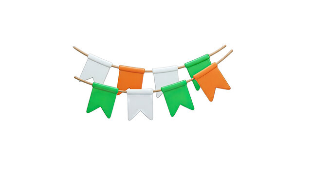 Green, White, and Orange Bunting Flags