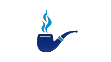 Blue Smoking Pipe with Blue Smoke