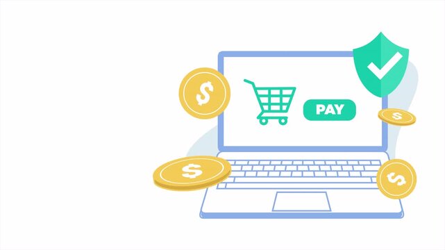 Mobile Online Payment Illustration With Smartphone And Shopping Cart 2