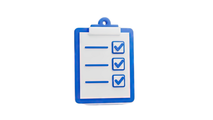 3D Clipboard with Checkmarks