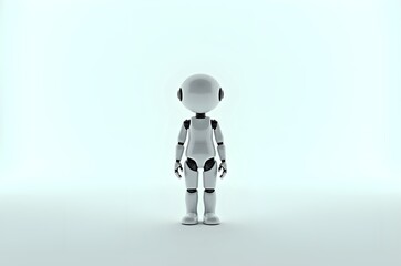 Stylized Robot Figure Standing Against a White Background