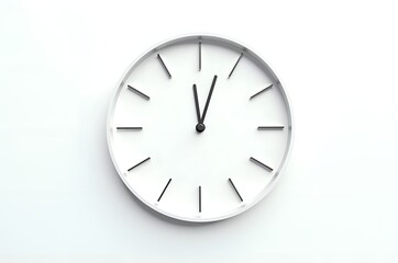 Simple Wall Clock on White Background