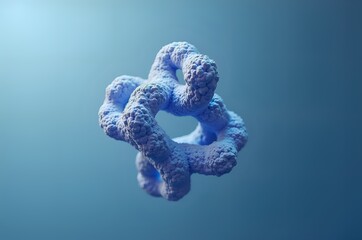 Abstract Blue Knot Structure Against Gradient Background