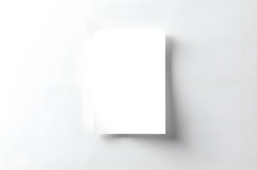 Blank Paper Sheet Floating Above White Surface