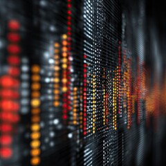 Colorful Data Visualization with Vibrant Lines and Dots Representing Statistical Information and Digital Trends